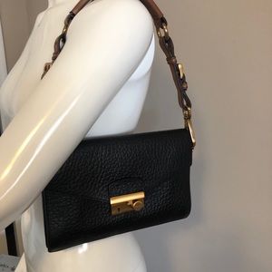 Prada saffiano envelope bag beige strap